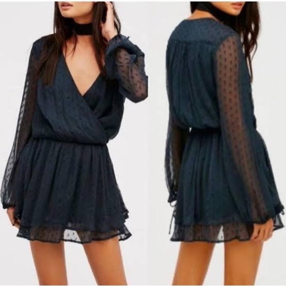 Free People Daliah Swiss Dot Mini Dress